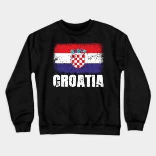 Croatia grunge distressed Flag Crewneck Sweatshirt